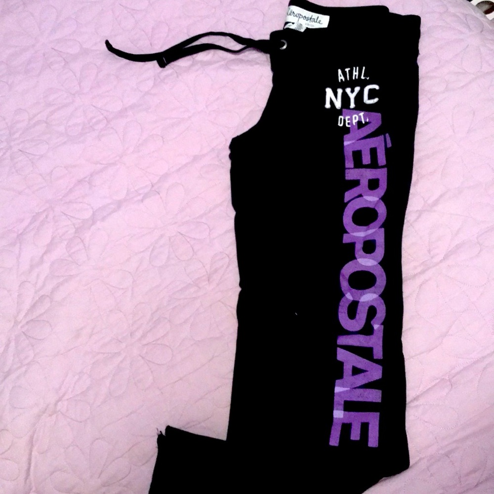 Aero black and purple comfortable sweat pants